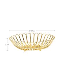 Runder Aufbewahrungskorb Terli in Goldfarben, Metall, pulverbeschichtet, Goldfarben, Ø 32 x H 9 cm