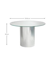 Stolik pomocniczy ze szkła Mirror, Szkło, Odcienie srebrnego, Ø 60 x W 40 cm
