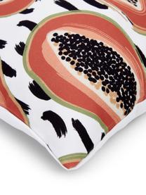 Housse de coussin 45x45 Papaya, 100 % coton, Blanc, noir, orange, larg. 45 x long. 45 cm