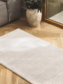 Tapis de couloir moelleux tissé main Wes, 100 % polyester, certifié GRS, Blanc crème, larg. 80 x long. 200 cm