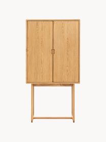 Credenza in legno Craft, Ripiani: vetro, Gambe: legno di quercia, Legno, Larg. 85 x Alt. 160 cm