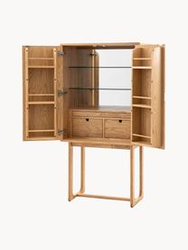 Chiffonnier de madera Craft, Estantes: vidrio, Patas: madera de roble, Madera, An 85 x Al 160 cm