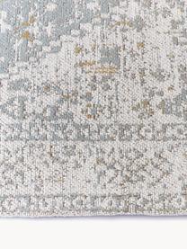 Tapis de couloir chenille tissé main Naples, Gris-bleu, blanc crème, larg. 80 x long. 300 cm