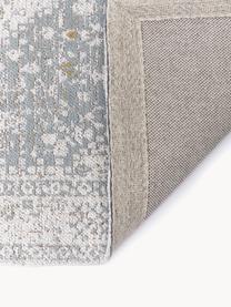 Ručně tkaný žinylkový běhoun ve vintage stylu Neapel, Šedomodrá, krémově bílá, Š 80 cm, D 300 cm
