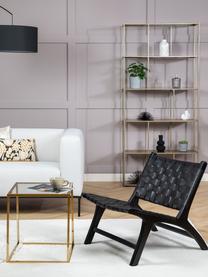 Fauteuil lounge en cuir Calixta, Noir