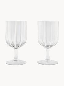 Copas de vino soplada artesanalmente Mizu, 2 uds, Vidrio, Transparente, blanco, Ø 8 x Al 15 cm, 350 ml