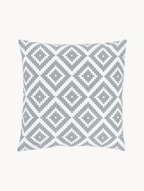 Housse de coussin 45x45 imprimé graphique Miami, 100 % coton, Gris, larg. 45 x long. 45 cm