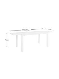 Mesa para exterior extensible Hilde, tamaños diferentes, Blanco, An 160-240 x F 90 cm