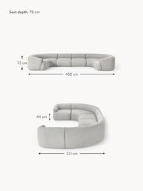 Modulární XL bouclé sedací souprava Sofia, Světle šedá, D 450 cm, Š 231 cm