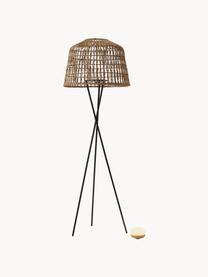 Lampadaire tripode LED mobile à intensité variable Amalfi, avec télécommande, Brun clair, noir, Ø 49 x haut. 148 cm