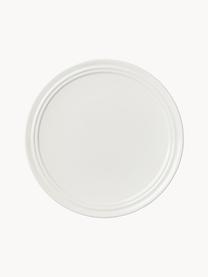 Plato llano artesanal Stevns, Cerámica de gres esmaltada, Blanco Off White brillante, Ø 28 cm
