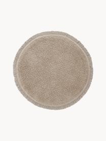 Tappeto bagno rotondo in cotone Loose, 100% cotone, Beige, Ø 70 cm