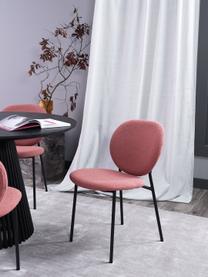 Bouclé-gestoffeerde stoelen Ulrica in roze, 2 stuks, Bekleding: 100% polyester, Poten: gepoedercoat metaalkleuri, Roze, 47 x 61 cm