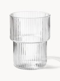 Verres à eau striés soufflés bouche Ripple, 4 élém., Verre, soufflé bouche, Transparent, haute brillance, Ø 7 x haut. 9 cm, 200 ml