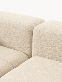 Modulares Bouclé-Sofa Lena (3-Sitzer), Bezug: Bouclé (93 % Polyester, 6, Gestell: Buchenholz, Spanplatte, H, Füße: Kunststoff, Bouclé Hellbeige, B 211 x T 106 cm