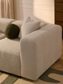 Divano componibile 3 posti in bouclé Lena, Rivestimento: bouclé (93% poliestere, 6, Struttura: legno di faggio, truciola, Piedini: plastica, Bouclé beige chiaro, Larg. 211 x Prof. 106 cm