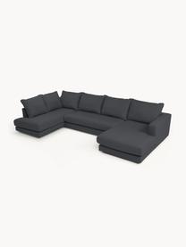 Narożna sofa modułowa Tribeca, Tapicerka: 100% poliester Dzięki tka, Stelaż: lite drewno sosnowe z cer, Nogi: lite drewno sosnowe z cer, Antracytowa tkanina, S 356 x G 195 cm, lewostronna