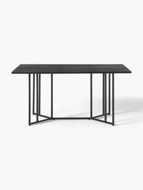 Mesa de comedor de madera de mango Luca, tamaños diferentes, Tablero: madera de mango, Estructura: metal, plástico, Madera de mango pintado, negro, An 160 x F 90 cm