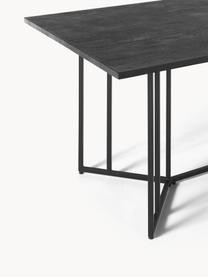 Mesa de comedor de madera de mango Luca, tamaños diferentes, Tablero: madera de mango, Estructura: metal, plástico, Madera de mango pintado, negro, An 160 x F 90 cm