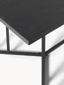 Esstisch Luca aus Mangoholz, in verschiedenen Größen, Tischplatte: Massives Mangoholz, Gestell: Metall, Kunststoff, Mangoholz schwarz lackiert, Schwarz, B 160 x T 90 cm