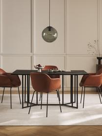 Tavolo in legno di mango Luca, in varie misure, Struttura: metallo, plastica, Legno di mango laccato nero, Larg. 160 x Prof. 90 cm