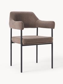 Čalúnená stolička s opierkami Zoe, Hnedá, Š 56 x H 62 cm