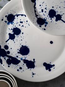 Komplet naczyń z porcelany Pacific Blue, dla 4 osób (16 elem.), Porcelana, Abstrakcyjny, 4 osoby (16 elem.)