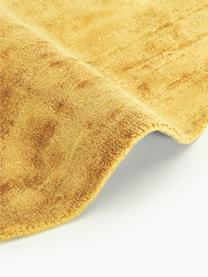 Tapis rond en viscose tissé main Jane, Jaune soleil, Ø 115 cm (taille S)