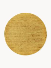 Tapis rond en viscose tissé main Jane, Jaune soleil, Ø 115 cm (taille S)