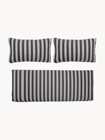 Lounge kussenhoes Mundo, set van 3, 100% polyester, Lichtbeige, zwart, Set met verschillende formaten