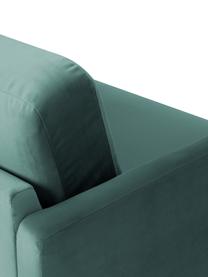 Diván de terciopelo Fluente, Tapizado: terciopelo (poliéster de , Estructura: madera de pino maciza, Patas: metal con pintura en polv, Terciopelo azul petróleo, An 202 x F 85 cm, respaldo izquierdo