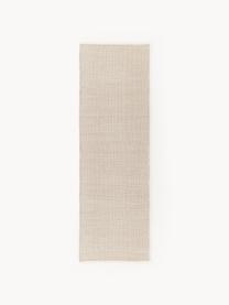 Handgeweven wollen loper Amaro, Onderzijde: 100% katoen Het in dit pr, Lichtbeige, B 80 x L 250 cm