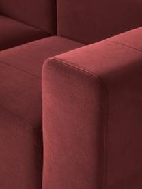 Modulares Samt-Sofa Lena (4-Sitzer), Bezug: Samt (100 % Polyester) De, Gestell: Kiefernholz, Schichtholz,, Samt Weinrot, B 284 x T 106 cm