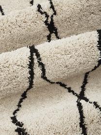 Tapis de couloir beige poils longs Nouria, Beige, noir, larg. 80 x long. 250 cm