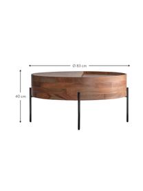 Table basse design avec rangement Risby, Brun