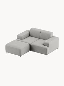 Pouf Melva, larg. 99 x prof. 72 cm, Tissu gris clair, larg. 99 x prof. 72 cm