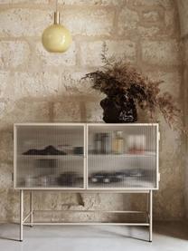 Vitrine Haze, Beige clair mat, transparent, larg. 110 x haut. 90 cm