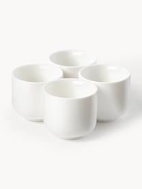 Portauova in porcellana Nessa 4 pz, Porcellana a pasta dura di alta qualità, Bianco latte lucido, Ø 5 x Alt. 5 cm