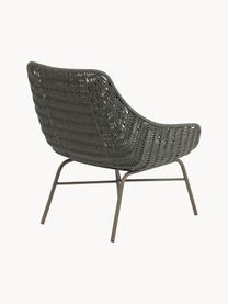 Garten-Loungesessel Abeli, Sitzschale: Seil, gefärbt, Gestell: Metall, verzinkt und lack, Bezug: Stoff, Webstoff Hellbeige, Olivgrün, B 68 x T 67 cm