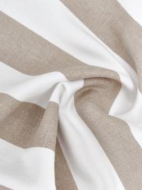 Housse de coussin rectangulaire à rayures Timon, 100 % coton, Taupe, blanc, larg. 30 x long. 50 cm