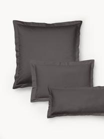 Poszewka na poduszkę z satyny bawełnianej Premium, Ciemny szary, S 40 x D 80 cm