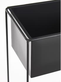 Portavaso alto rettangolare in metallo Flina, Metallo rivestito, Nero, Larg. 51 x Alt. 65 cm