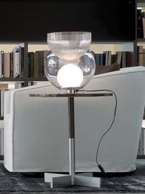 Ręcznie wykonana lampa stołowa Giova, Stelaż: metal chromowany, Transparentny, odcienie srebrnego, Ø 32 x 37 cm