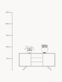 Handgefertigte Tischlampe Giova mit Vase, Transparent, Silberfarben, Ø 32 x H 37 cm