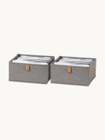 Cajas Premium, 2 uds., Gris oscuro, marrón, An 30 x F 30 cm