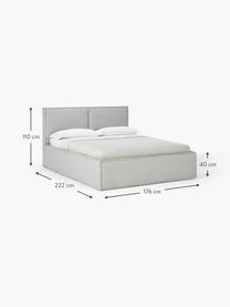 Gestoffeerd bed Dream met opbergruimte, Bekleding: polyester (gestructureerd, Frame: massief grenenhout en pla, Geweven stof lichtgrijs, B 160 x L 200 cm