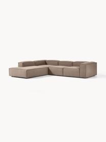 Narożna sofa modułowa XL Lennon, Tapicerka: 100% poliester Dzięki tka, Stelaż: lite drewno, sklejka, Nogi: tworzywo sztuczne, Taupe tkanina, S 329 x G 269 cm, lewostronna