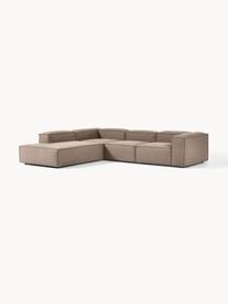 Modulares XL-Ecksofa Lennon, Bezug: 100 % Polyester Der strap, Gestell: Massives Kiefernholz FSC-, Füße: Kunststoff, Webstoff Taupe, B 329 x T 269 cm, Eckteil links