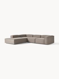 Modulares XL-Ecksofa Lennon, Bezug: 100 % Polyester Der strap, Gestell: Massives Kiefernhol, Sper, Füße: Kunststoff Dieses Produkt, Webstoff Taupe, B 329 x T 269 cm, Eckteil links