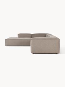 Modulares XL-Ecksofa Lennon, Bezug: 100 % Polyester Der strap, Gestell: Massives Kiefernhol, Sper, Füße: Kunststoff Dieses Produkt, Webstoff Taupe, B 329 x T 269 cm, Eckteil links